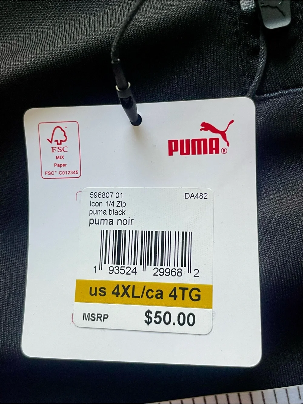 PUMA Golf Men’s Icon 1/4 Zip Pullover Black 4XL NWT